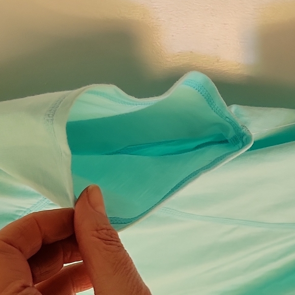 NWT Zella Flex Fit Ruched Workout Blue szXL short sleeve cotton spandex v neck - Picture 14 of 16